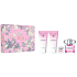 Versace Bright Crystal Pour Femme Eau de Toilette 90 ml + Body Lotion 100 ml + Shower Gel 100 ml + Eau de Toilette 5 ml Miniature, Gift Set for Women