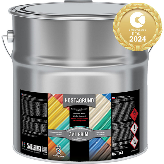 Hostagrund Prim 3v1 S2177 basic and top coat for metal, 0280 dark brown, 9 l