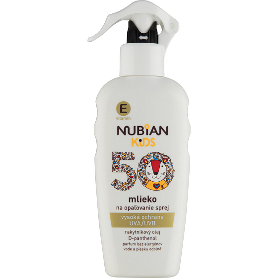 Nubian Kids OF 50 sunscreen spray, 200 ml