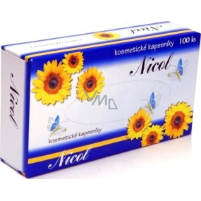 Nicol cosmetic handkerchiefs 2-layer in a box of 100 pieces