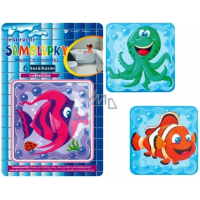 Wall stickers waterproof fish in a square 25 x 16 cm 6 pieces