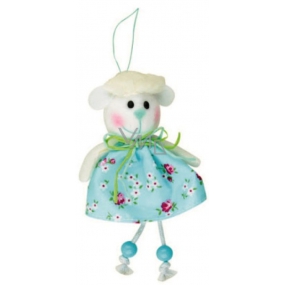 Blue sheep in a flowered skirt 15 cm