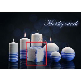 Lima Aromatic spiral Sea breeze candle white - blue cube 65 x 65 mm 1 piece