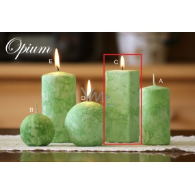 Lima Marble Opium scented candle green prism 45 x 120 mm 1 piece