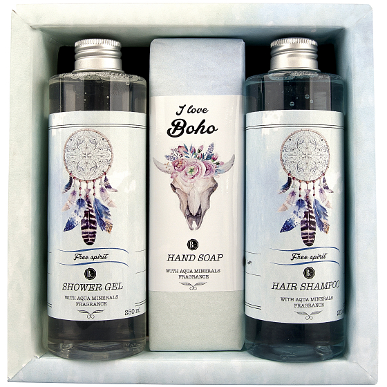 Bohemia Gifts Boho style & Gentleman Seaweed extract Ulva lactuca shower gel 250 ml + Toilet soap 145g + Hair shampoo 250 ml cosmetic set