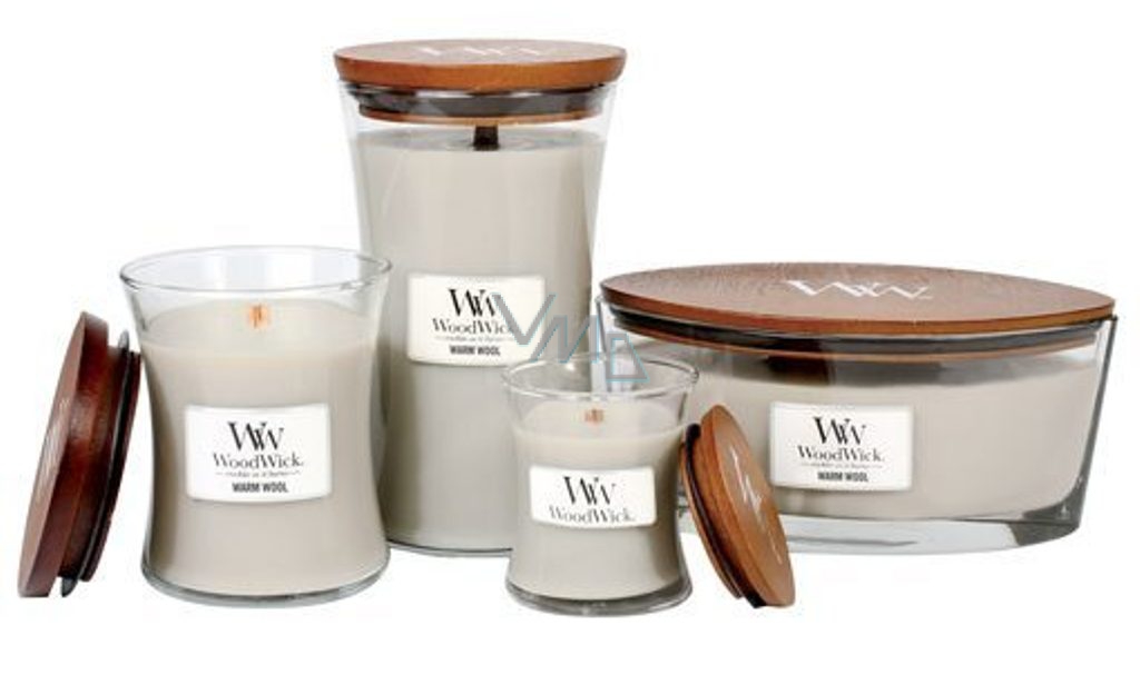 WoodWick Warm Wool Warm wool scented candle with wooden wick petite