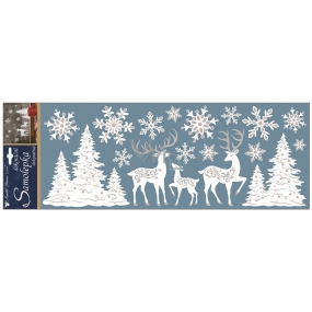 White stickers with metallic forest effect 57 x 20 cm