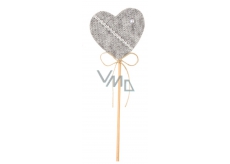 Decorations of gray 6 cm heart + skewers