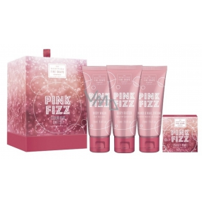 Scottish Fine Soaps Pink Fizz shower gel 75 ml + body butter 75 ml + hand and nail cream 75 ml + soap 40 g, cosmetic set