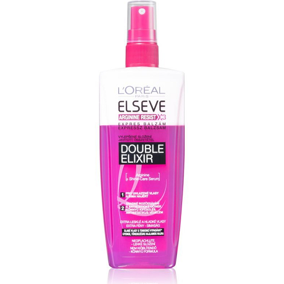 Loreal Paris Elseve Arginine Resist X3 Double Elixir strengthening leave-in express conditioner for weak hair prone to falling out spray 200 ml