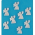 Angel silver acrylic with glitter 3 cm, 8 pieces in box