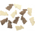 Wooden bunny beige, brown 4 cm, 12 pieces