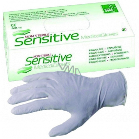 Volcano Dona Sensitive Disposable gloves, powdered, latex, examination, size L, box 100 pieces