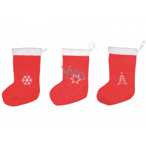 Red plush Christmas stocking 40 cm 1 piece