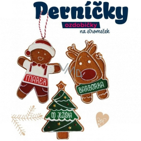 Albi Gingerbread, fragrant Christmas ornament Happy and Merry! 8 cm stick figure