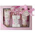Salsa Collection Pink Peony Shower Gel 110 ml + body lotion 110 ml + washcloth, cosmetic set