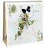 Ditipo Gift paper bag 12 x 8 x 20 cm Christmas golden gray - golden star with twig
