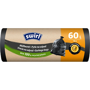 Swirl retractable garbage bags 60 l, 62 × 66 cm, 26 µ, 10 pcs