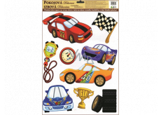 Wall sticker Racing cars-pooh, tyres 38 x 30 cm