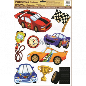 Wall sticker Racing cars-pooh, tyres 38 x 30 cm