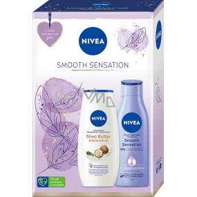 Nivea Smooth Sensation creamy body lotion 250 ml + Shea Butter shower gel with natural vegetable oil 250 ml, cosmetic set for women