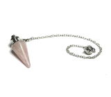 Rose pendulum natural stone 3,5 cm + chain with ball 18 cm, love stone