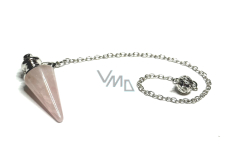 Rose pendulum natural stone 3,5 cm + chain with ball 18 cm, love stone