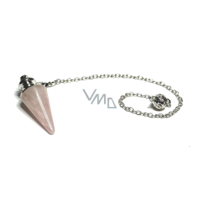 Rose pendulum natural stone 3,5 cm + chain with ball 18 cm, love stone