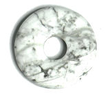 Magnesite / Howlite white Donut natural stone 30 mm, cleansing stone