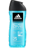 Adidas Ice Dive 3in1 shower gel for body, hair and skin for men 250 ml