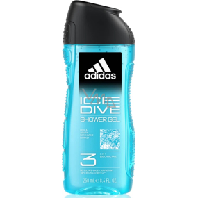Adidas Ice Dive 3in1 shower gel for body, hair and skin for men 250 ml