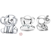 Sterling silver 925 Elephant for luck, lucky bracelet bead 10 mm