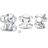 Charm Sterling silver 925 Elephant for good luck, bead for good luck bracelet, animal