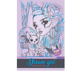 Ditipo Relaxation colouring book Dream girl A4 violet 10 pages