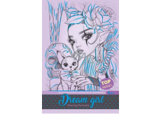 Ditipo Relaxation colouring book Dream girl A4 violet 10 pages