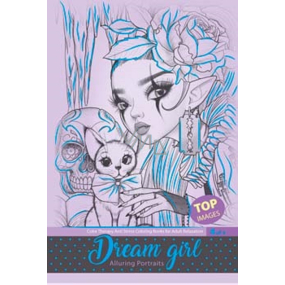 Ditipo Relaxation colouring book Dream girl A4 violet 10 pages