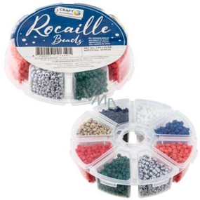 Craft sensations Blue set of beads in round box 8 x 15 g