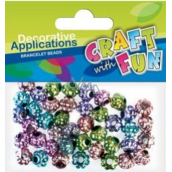 Craft with fun Decorative plastic beads with 3 mm hole, coloured mix 50 pieces