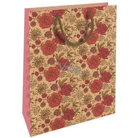 Nekupto Gift kraft bag 37 x 28 x 10 cm Floral pattern