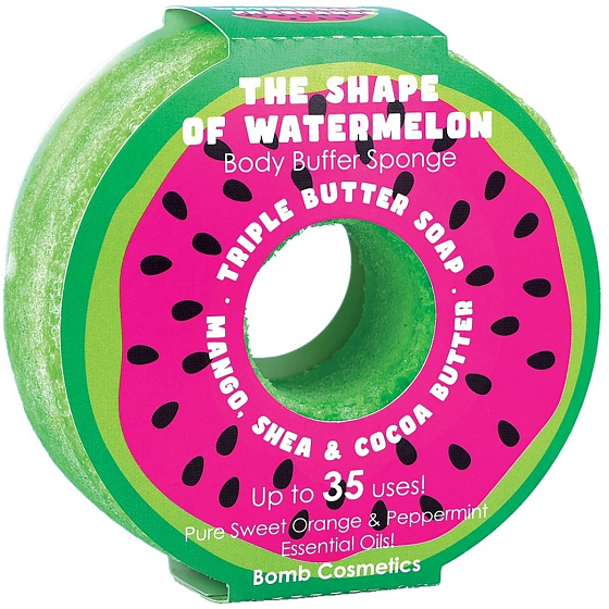 Bomb Cosmetics The Shape of Watermelon Donut natural shower massage bath sponge with fragrance 165 g