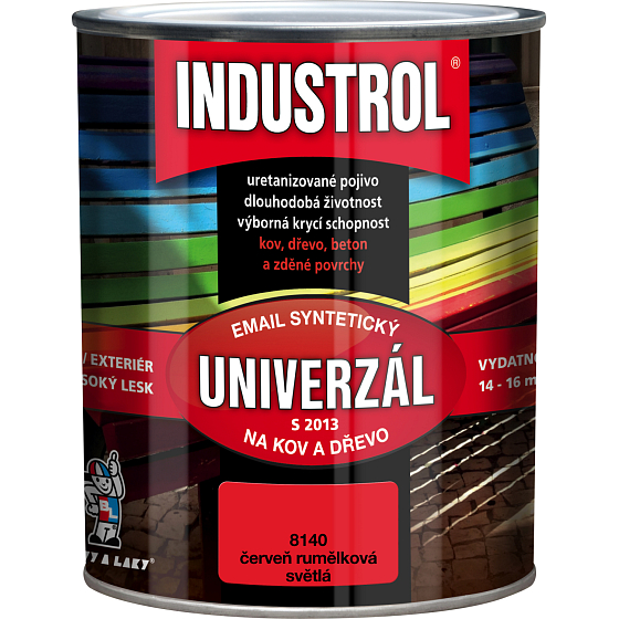 Industrol S2013 universal gloss topcoat for metal and wood, 8140 light red vermilion, 600 ml