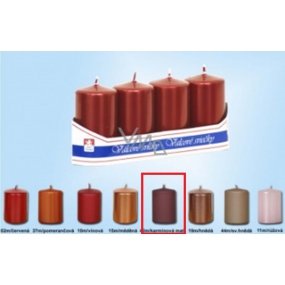 Lima Candle smooth metal crimson cylinder 40 x 70 mm, 4 pieces