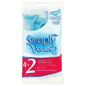 Gillette Venus 2 Simply disposable razors with moisturizing strip 4 + 2 pieces for women