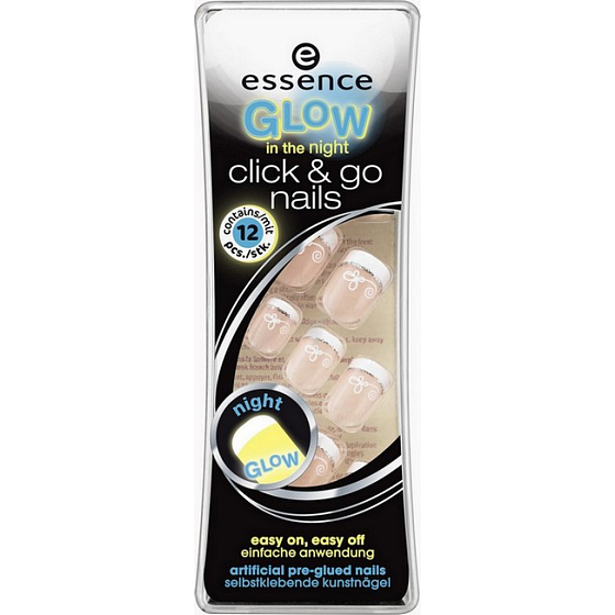 Essence Click & Go Nails Glow In The Night artificial nails 01 Go, Go, Glow! 12 pieces
