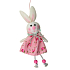 Pink hare in a flowered skirt 15 cm
