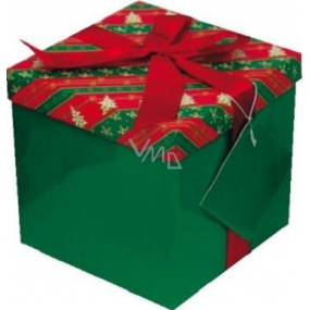 Angel Folding gift box with red Christmas ribbon with wine ribbon 1372 M 15 x 15 x 15 cm 1 piece