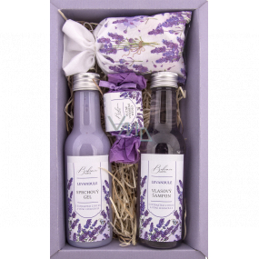Bohemia Gifts Lavender with herbal extract and lavender scent shower gel 200 ml + hair shampoo 300 ml + toilet soap 30 g + bath salt 150 g, cosmetic set
