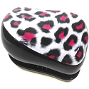 Palm hair brush combing leopard pink 40450