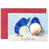 Bomb Cosmetics Merry Penguin Christmas Christmas card with ballistics 50 g