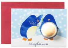 Bomb Cosmetics Merry Penguin Christmas Christmas card with ballistics 50 g